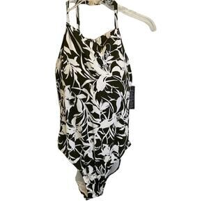 Ralph Lauren Women's Shaping Underwire High Neck One Piece Swimsuit Size 10 NWT